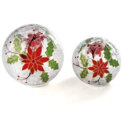 Online Tempsl 2 globes poinsettia LED