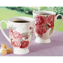 Tempsl 2 mugs motif roses