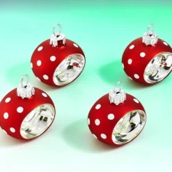 Sale Tempsl 4 ronds de serviettes boules de Noël