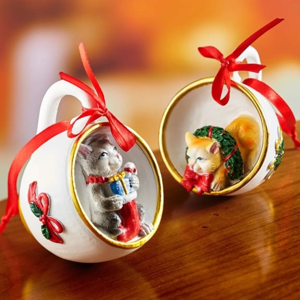 Hot Tempsl 4 tasses décoration chatons Noël