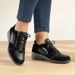 Hot Tempsl Baskets confort Pédilège Batilda noir ou taupe