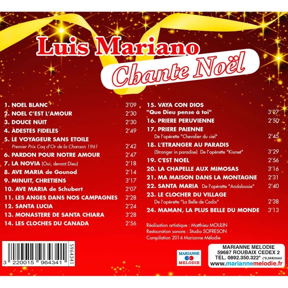 Hot Tempsl Cd Luis Mariano Chante Noel