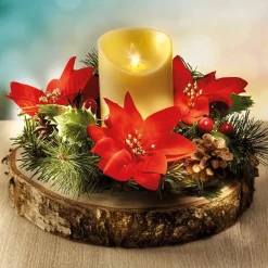Best Tempsl Centre de table Poinsettias LED