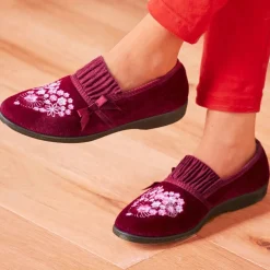Online Tempsl Chaussons "Christine" Violet ou Bordeaux