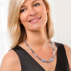 Tempsl Collier de pierres bleues
