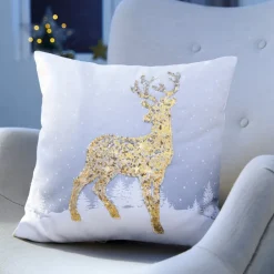 Sale Tempsl Coussin cerf pailleté