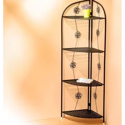 Best Tempsl Etagère d'angle à fleurs en métal