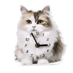 Outlet Tempsl Horloge chat blanc
