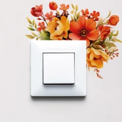 Discount Tempsl Lot 2 stickers fleurs interrupteur