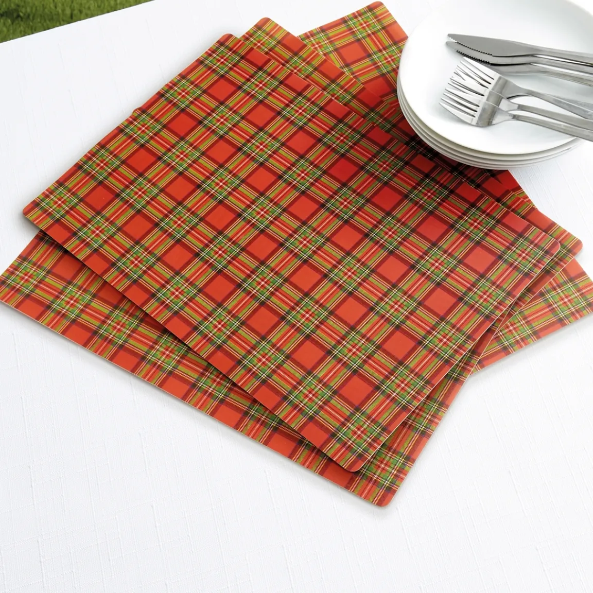 Outlet Tempsl Lot de 8 sets de table écossais