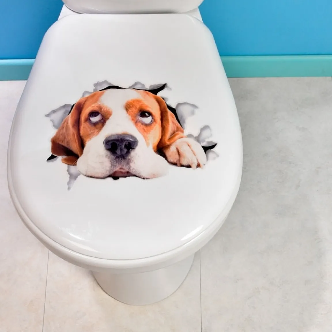 New Tempsl Lot de 2 stickers WC chat et chien