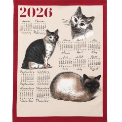 Outlet Tempsl Lot de 3 torchons calendrier chat/chien/animaux de la forêt 2026