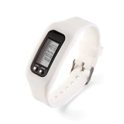 Tempsl Montre podomètre silicone Noire, Blanc ou Fleurs