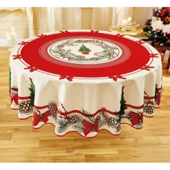 Hot Tempsl Nappe sapin de Noël ronde