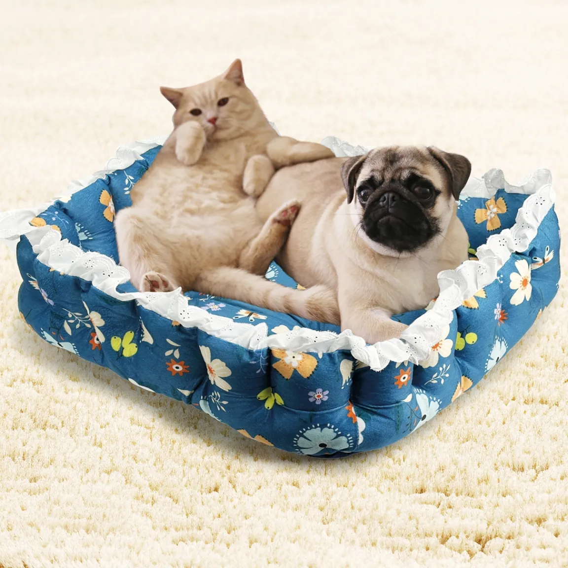 Clearance Tempsl Panier galon motif fleurs