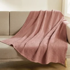 Online Tempsl Plaid gaufrette kaki ou rose