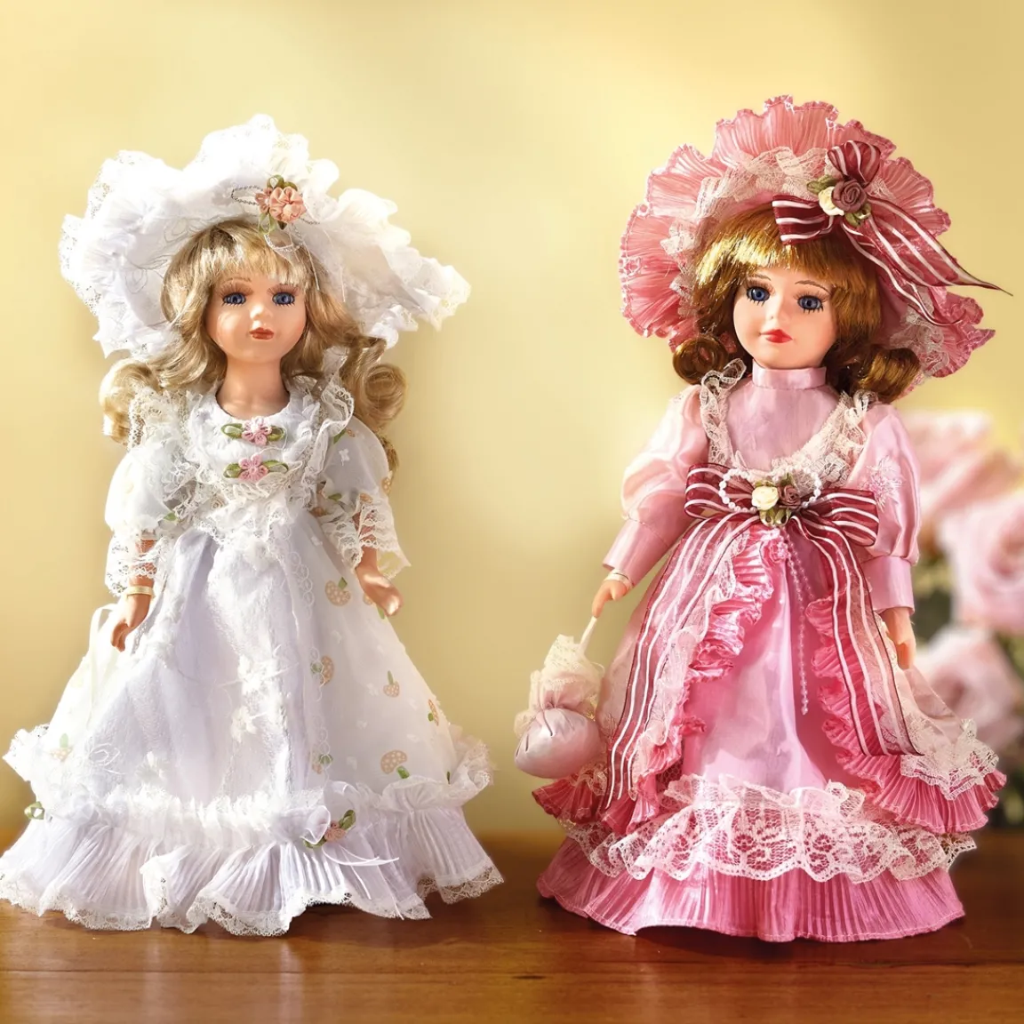 New Tempsl Poupée d'ornement romantique Rose ou Blanche