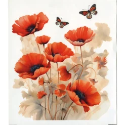 New Tempsl Stickers de toilette coquelicots