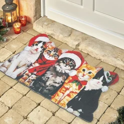 Tempsl Tapis d'extérieur Chats de Noël