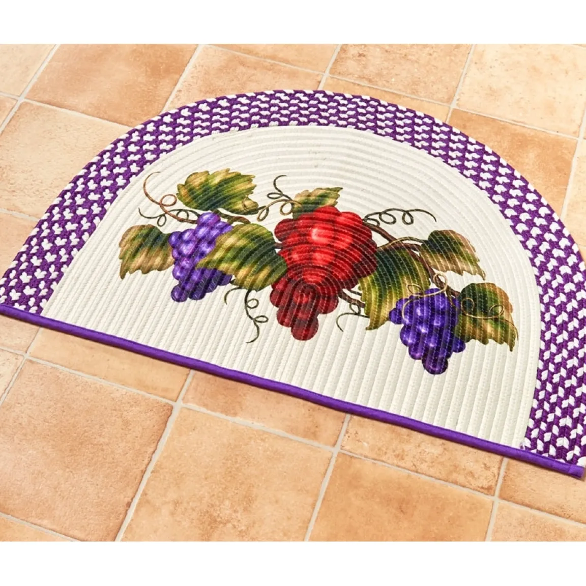 New Tempsl Tapis ovale raisins / Tapis demi-lune raisins